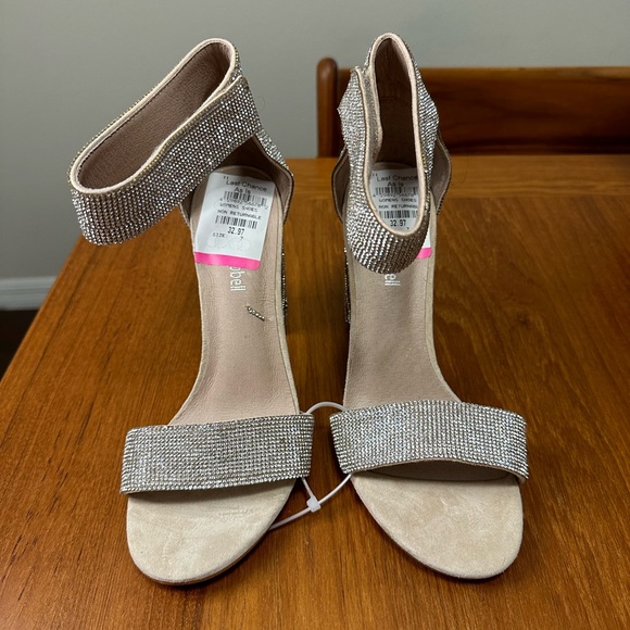 NWT Jeffrey Campbell Lindsay Heel - Sparkle Nude Champagne sz.7 (flaw) - Picture 8 of 8